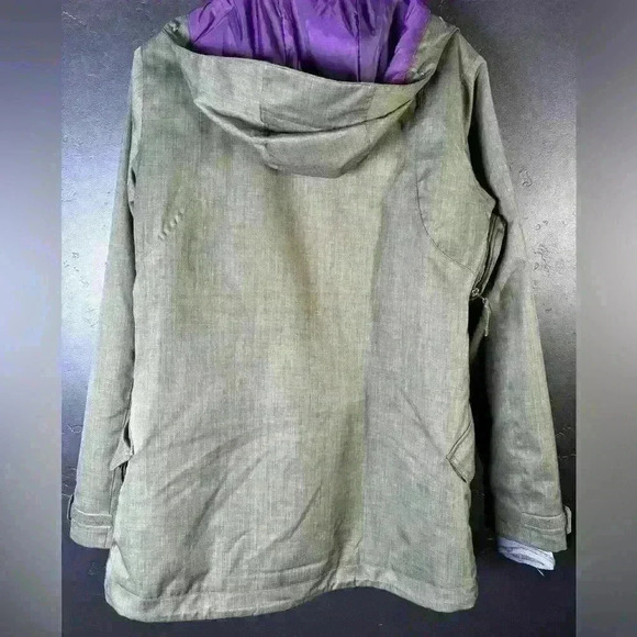 Burton White Collection Hunter Green Ski Jacket Purple Lining Medium DryRide - Picture 4 of 11